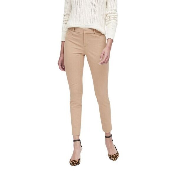 Banana Republic Sloan Fit Petite Khaki Ankle Pants Womens 2P Stretch Cotton Blen - Picture 1 of 5